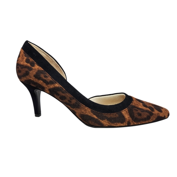 LifeStride Leopard Print Pumps Size 8M Animal Print Pointed Toe Heels Comfort - Picture 2 of 11